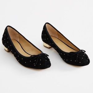 Ann Taylor Sela Quilted Studded Suede Flats Sz 7.5